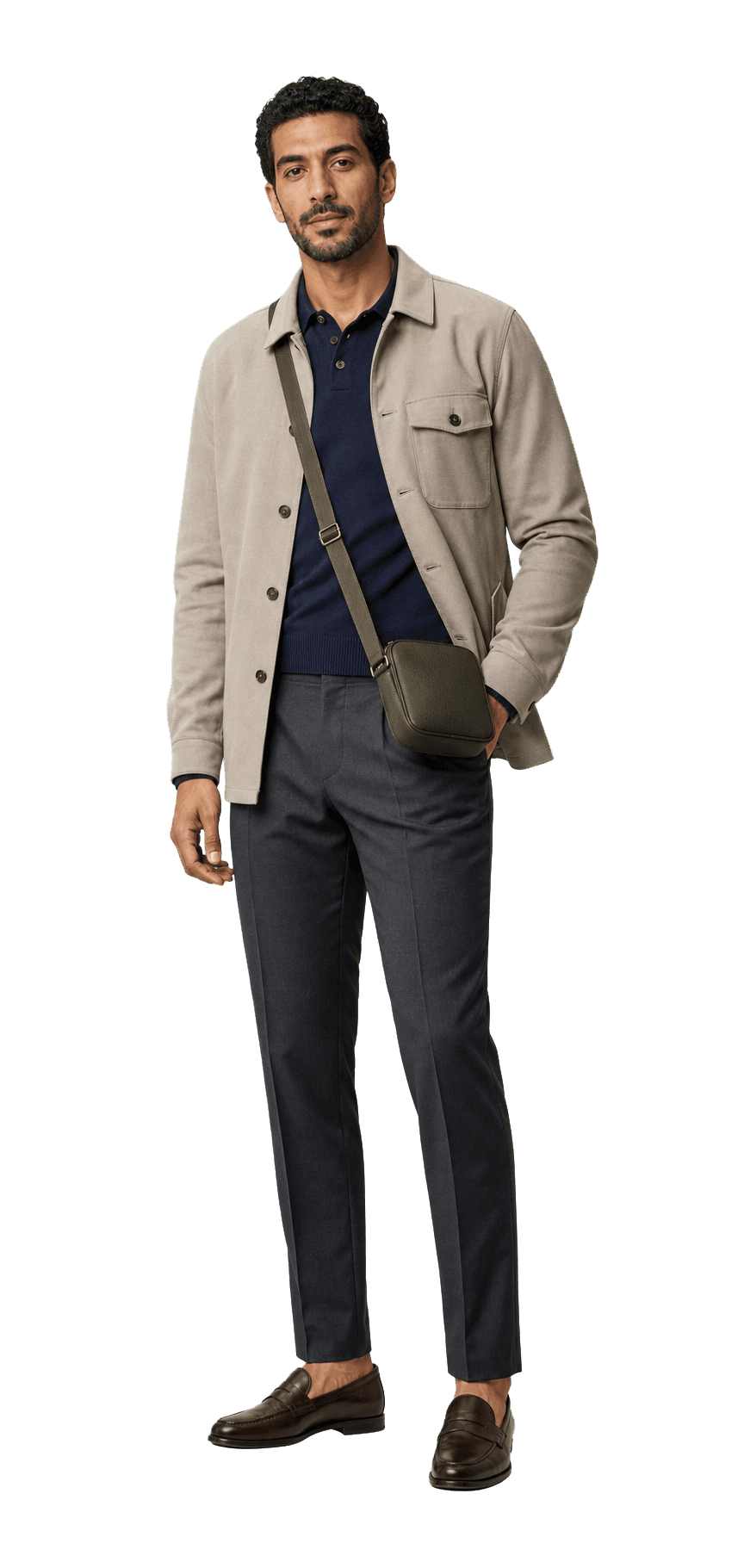 Man wearing the featured menswear collection