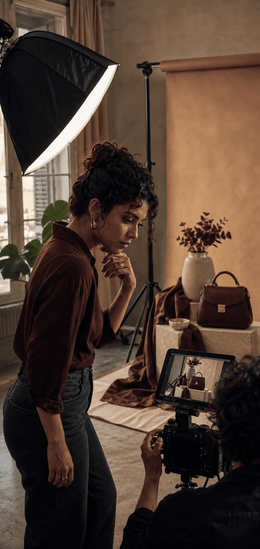 Brand owner directing a product photoshoot